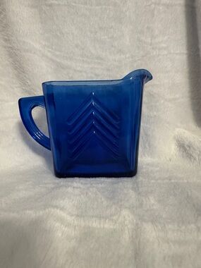 Cobalt Blue Glass Creamer Hazel-Atlas Glass Company